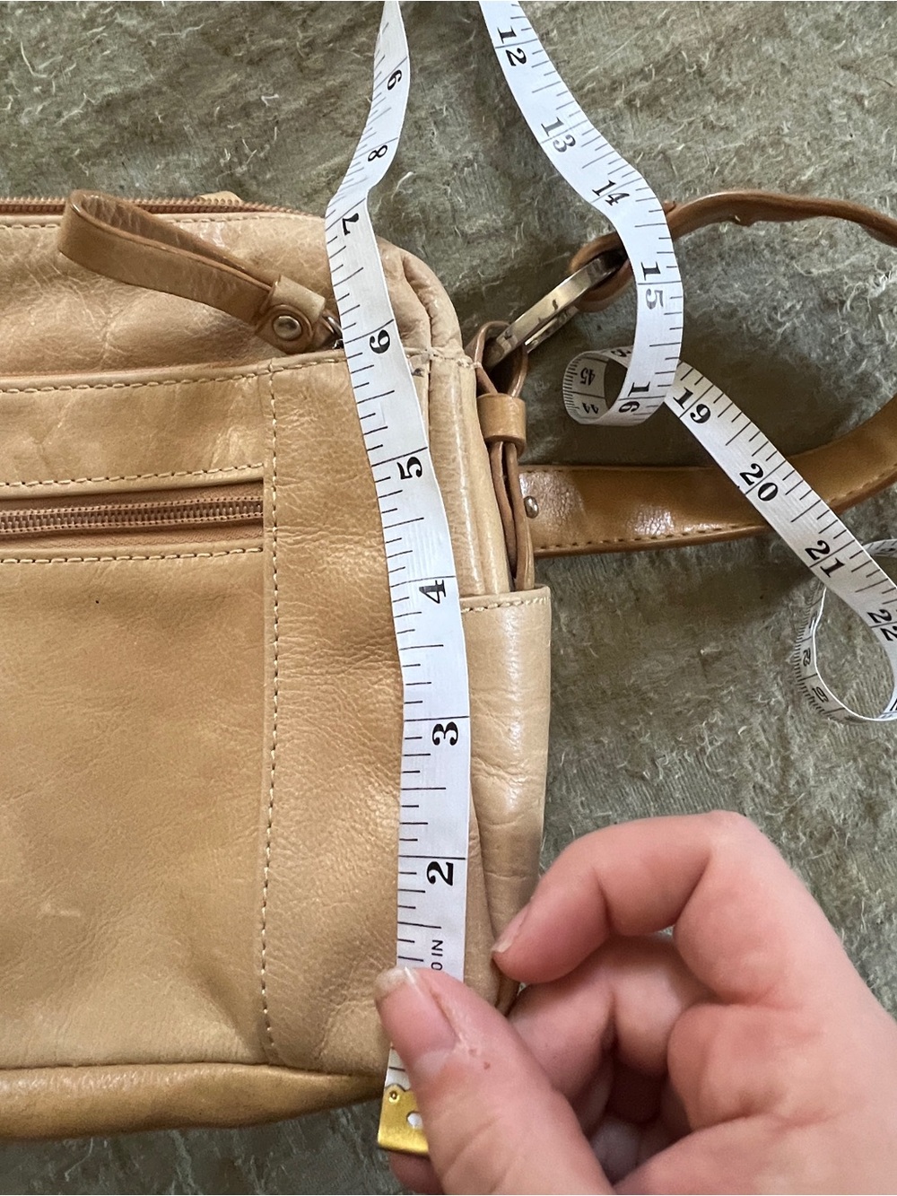 Giani Bernini Beige Leather Zip Up Purse with Strap Old Money Quiet Luxury - Picture 16 of 16